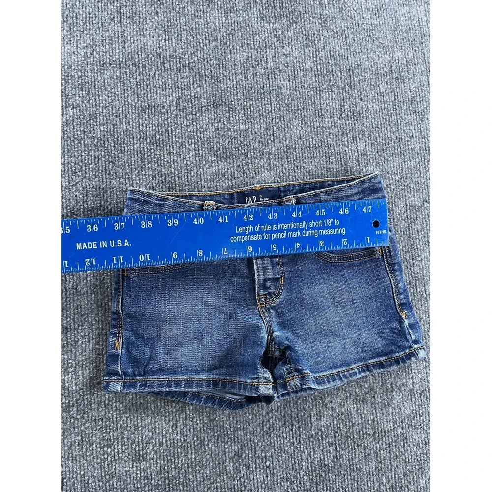 Gap Kids Girls Blue Denim Shortie Shorts Size 6 Regular Adjustable Waist